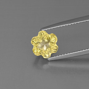Quarzo naturale giallo da 2,19 ct, taglio fiore, trasparente