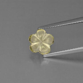 Quarzo naturale giallo da 1,86 ct, taglio fiore, trasparente