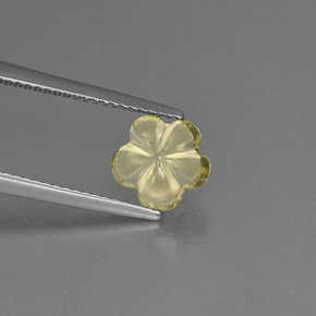 Quarzo naturale giallo da 1,86 ct, taglio fiore, trasparente
