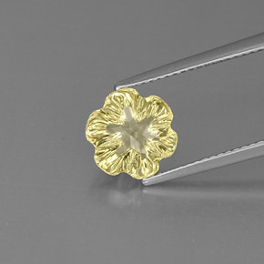 Quarzo naturale giallo da 2,62 ct, taglio fiore, trasparente