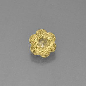 Quarzo naturale giallo da 2,47 ct, taglio fiore, trasparente