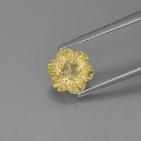 Quarzo naturale giallo da 2,47 ct, taglio fiore, trasparente