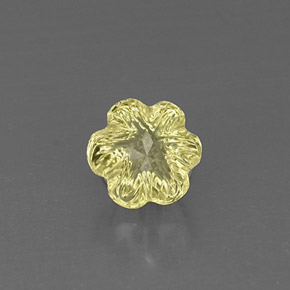 Quarzo naturale giallo da 2,42 ct, taglio fiore, trasparente