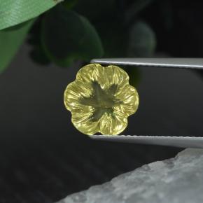 Quarzo naturale giallo da 3,43 ct, taglio fiore, trasparente