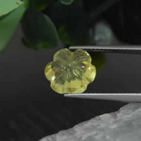 Quarzo naturale giallo da 3,43 ct, taglio fiore, trasparente