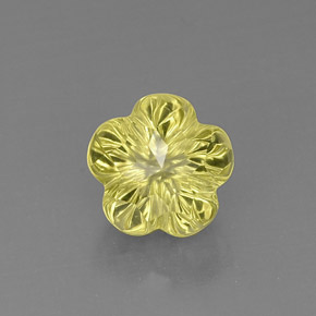 Quarzo naturale giallo da 7,35 ct, taglio fiore, trasparente
