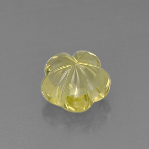 Quarzo naturale giallo da 7,35 ct, taglio fiore, trasparente