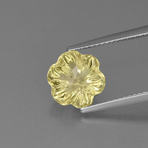 Quarzo naturale giallo da 2,98 ct, taglio fiore, trasparente