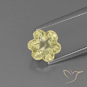 Quarzo Giallo pallido naturale da 2.83 ct, Taglio a fiore, Trasparente