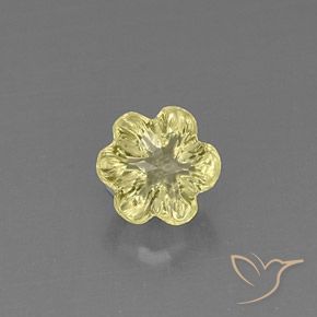 Quarzo Giallo pallido naturale da 2.83 ct, Taglio a fiore, Trasparente