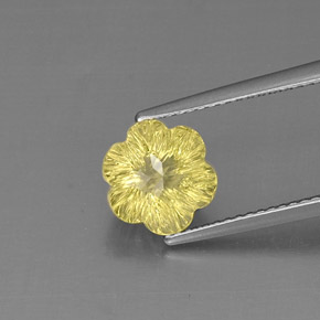 Quarzo naturale giallo da 2,52 ct, taglio fiore, trasparente