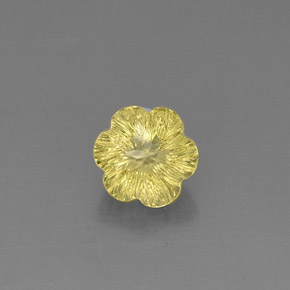Quarzo naturale giallo da 2,52 ct, taglio fiore, trasparente