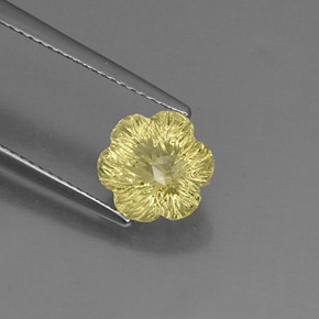 Quarzo naturale giallo da 2,57 ct, taglio fiore, trasparente