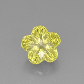 Quarzo naturale giallo da 6,47 ct, taglio fiore, trasparente