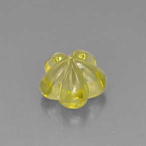 Quarzo naturale giallo da 6,47 ct, taglio fiore, trasparente