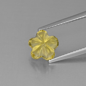 Quarzo naturale giallo da 2,49 ct, taglio fiore, trasparente