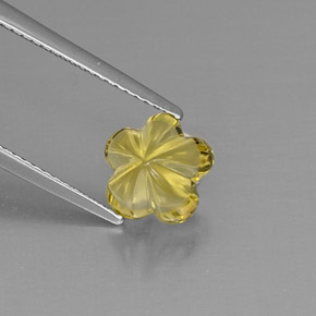Quarzo naturale giallo da 2,49 ct, taglio fiore, trasparente