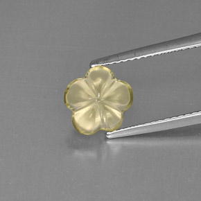 Quarzo naturale giallo da 1,77 ct, taglio fiore, trasparente