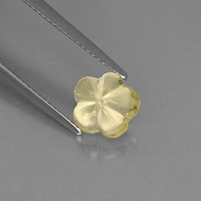 Quarzo naturale giallo da 1,77 ct, taglio fiore, trasparente