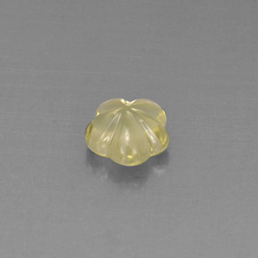 Quarzo naturale giallo da 1,77 ct, taglio fiore, trasparente