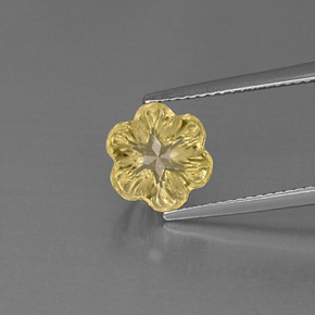 Quarzo naturale giallo da 2,93 ct, taglio fiore, trasparente