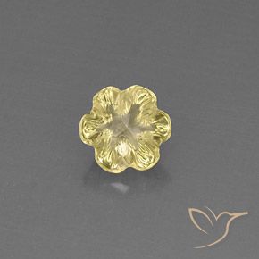 Quarzo Giallo pallido naturale da 2.60 ct, Taglio a fiore, Trasparente