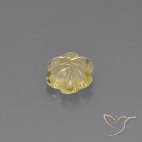 Quarzo Giallo pallido naturale da 2.60 ct, Taglio a fiore, Trasparente