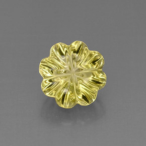 Quarzo naturale giallo da 7,42 ct, taglio fiore, trasparente