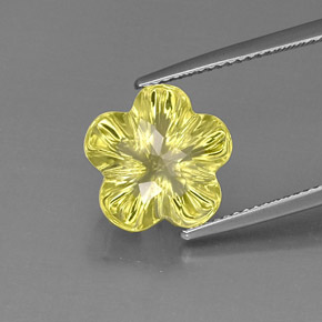 Quarzo naturale giallo da 6,69 ct, taglio fiore, trasparente