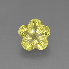 Quarzo naturale giallo da 6,69 ct, taglio fiore, trasparente