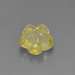 Quarzo naturale giallo da 6,69 ct, taglio fiore, trasparente