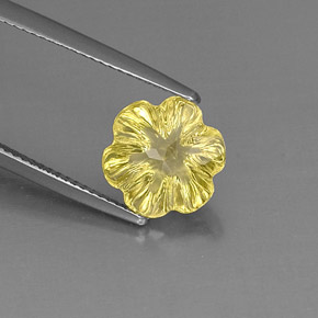 Quarzo naturale giallo da 3,40 ct, taglio fiore, trasparente