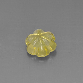 Quarzo naturale giallo da 3,40 ct, taglio fiore, trasparente