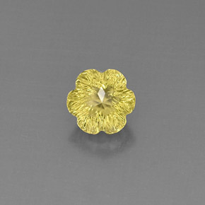 Quarzo naturale giallo da 2,67 ct, taglio fiore, trasparente