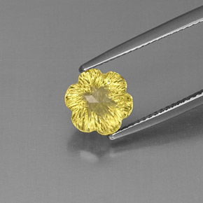 Quarzo naturale giallo da 2,67 ct, taglio fiore, trasparente