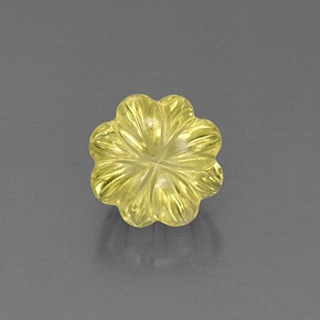 Quarzo naturale giallo da 6,10 ct, taglio fiore, trasparente