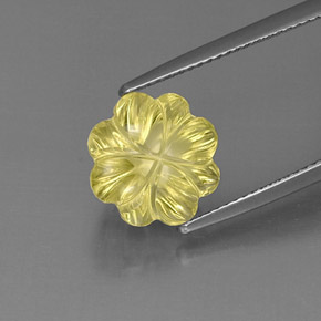 Quarzo naturale giallo da 6,10 ct, taglio fiore, trasparente