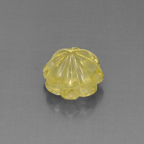 Quarzo naturale giallo da 6,10 ct, taglio fiore, trasparente