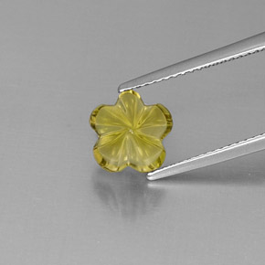 Quarzo naturale giallo da 2,52 ct, taglio fiore, trasparente