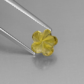 Quarzo naturale giallo da 2,52 ct, taglio fiore, trasparente