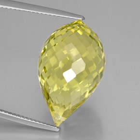 Quarzo naturale giallo da 24,29 ct, briolette, VVS-VS