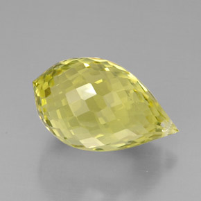 Quarzo naturale giallo da 24,29 ct, briolette, VVS-VS