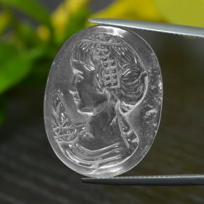 Quarzo naturale bianco da 24,34 ct, forma fantasia, trasparente