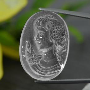 Quarzo naturale bianco da 24,34 ct, forma fantasia, trasparente