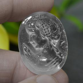 Quarzo naturale bianco da 24,34 ct, forma fantasia, trasparente