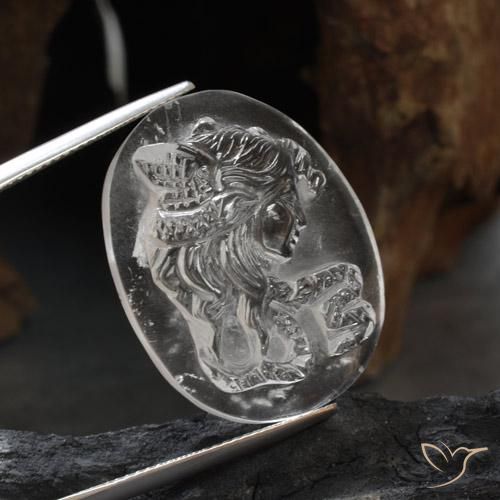 Quarzo Bianco trasparente naturale da 27.24 ct, Taglio a fantasia, Trasparente