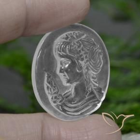 Quarzo Bianco trasparente naturale da 34.18 ct, Taglio a fantasia, Trasparente