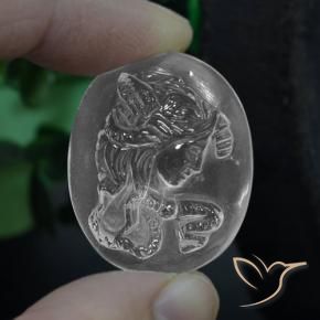 Quarzo Bianco trasparente naturale da 34.86 ct, Ovale, Trasparente