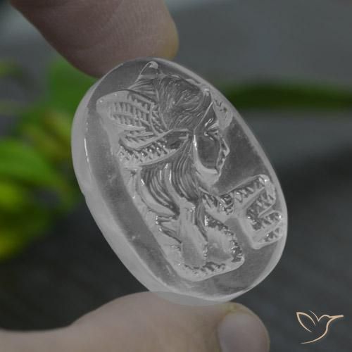 Quarzo naturale bianco da 39,50 ct, forma fantasia, trasparente