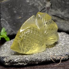 Quarzo naturale giallo da 60,55 ct, forma fantasia, trasparente